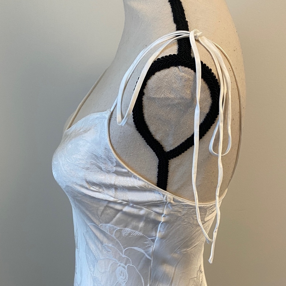 Elegant White Bias Cut Slip Dress - Picture 9 of 11